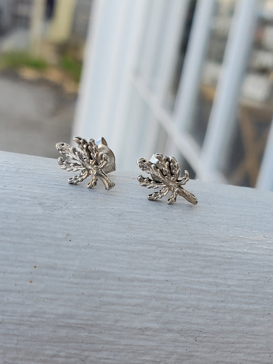 925 Sterling Silver Marijuana Pot Leaf Stud Earrings