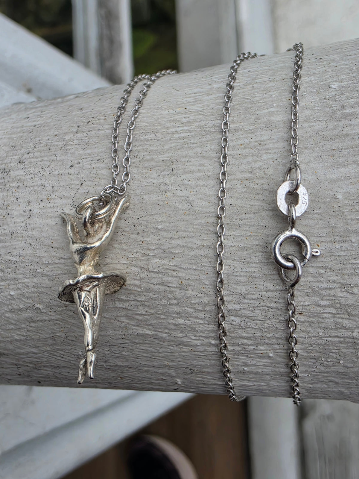925 Sterling Silver 3D Ballerina Dancer Charm Pendant Necklace