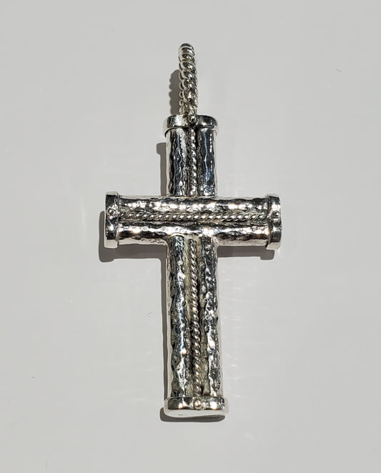 925 Sterling Silver Konstantine Industrial Cross Charm Pendant