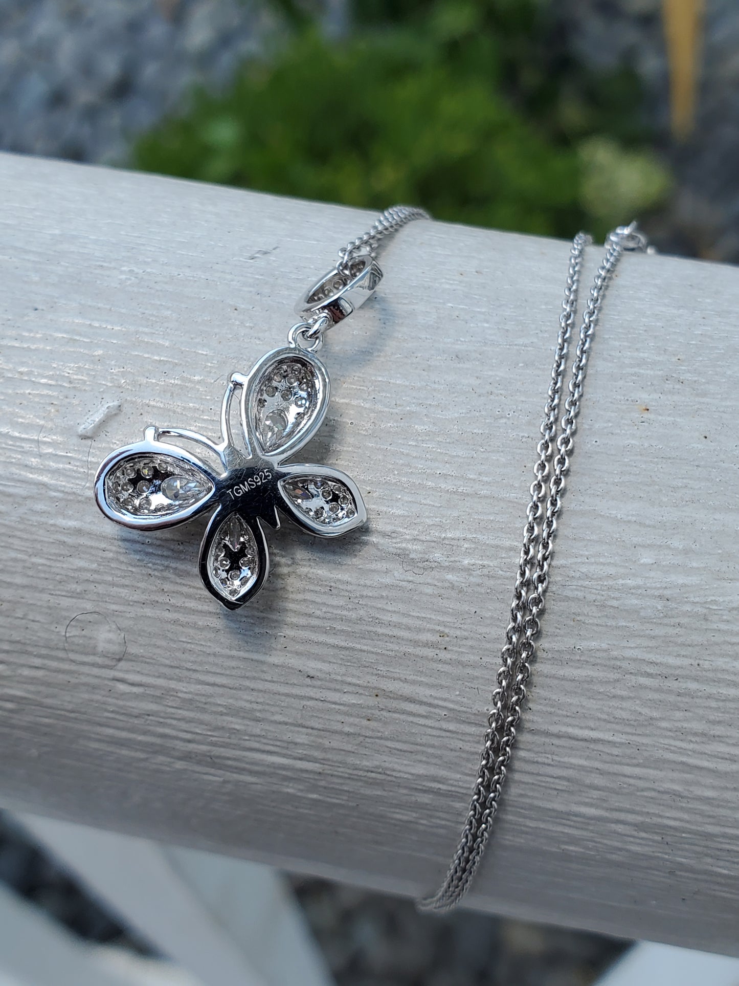 925 Sterling Silver 2.00 tcw Moissanite Diamond Butterfly Pendant Necklace