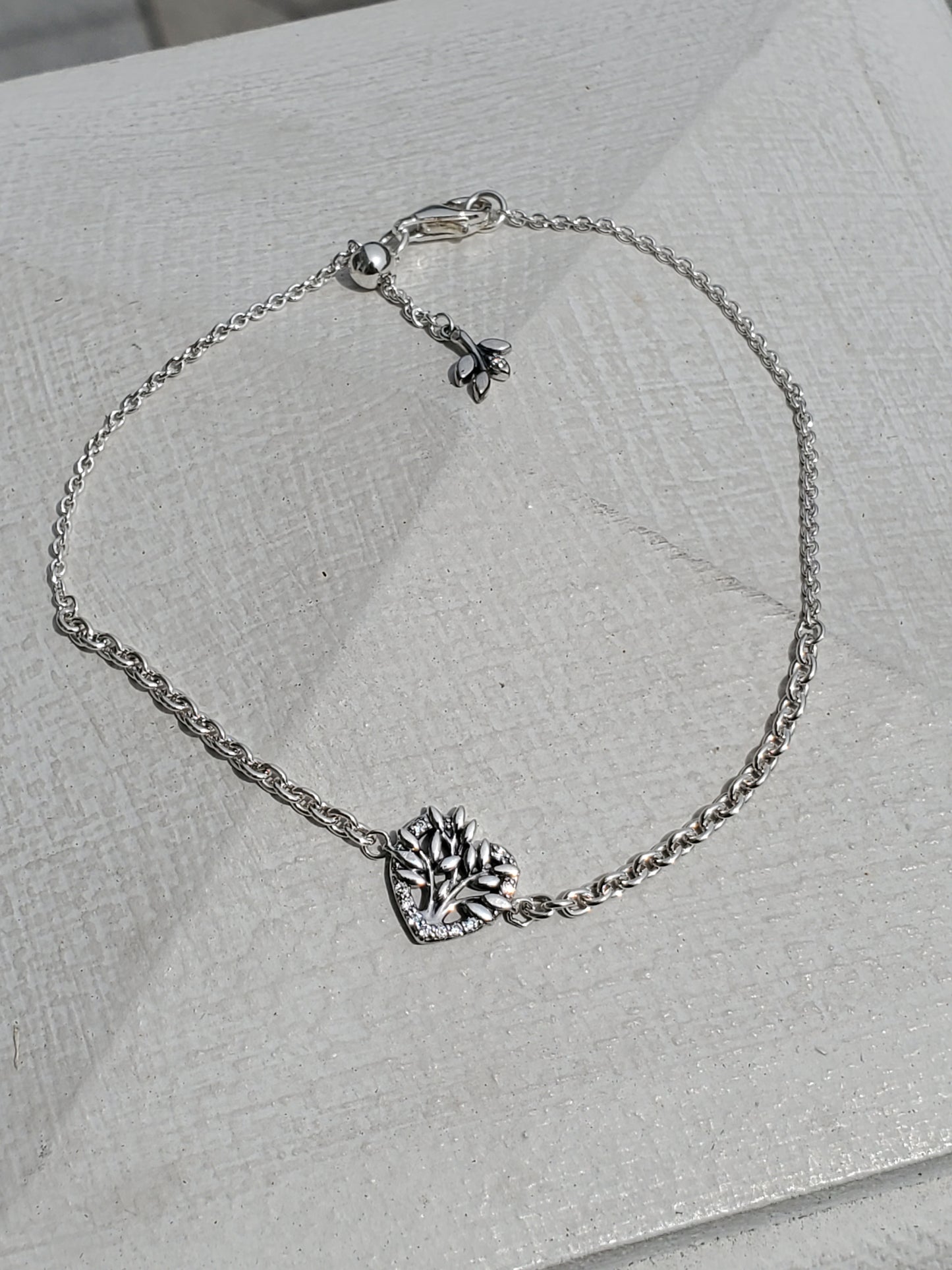 Retired Pandora Heart Family Tree Chain Bracelet