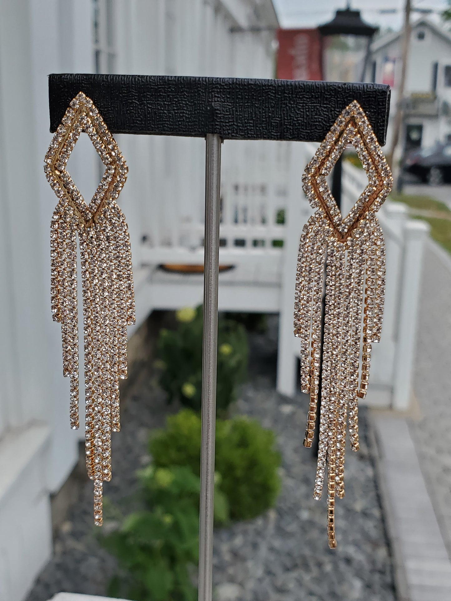Silver Plated Clear Crystal Chandelier Dangle Earrings