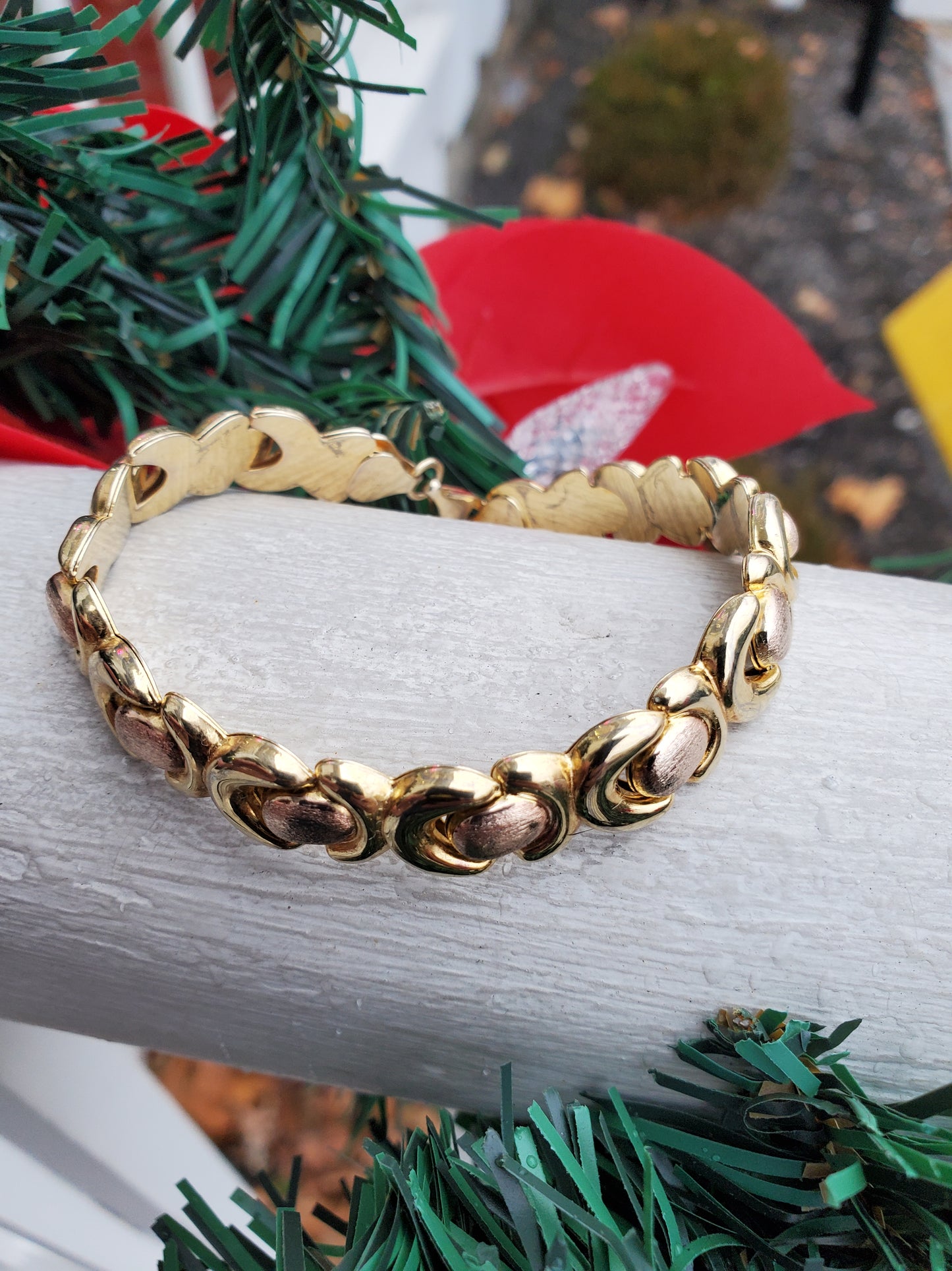 925 Sterling Silver Two-Tone Vermeil XOXO Hugs & Kisses Bracelet