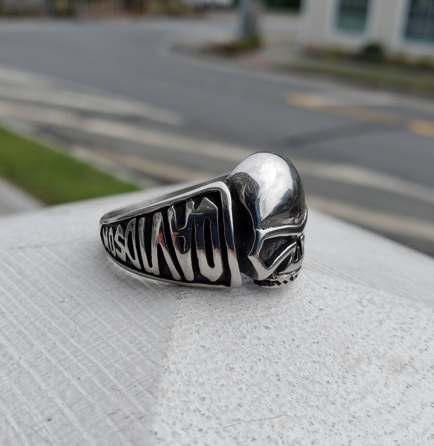Stainless Steel Men's Harley Davison Skull Bikers Ring