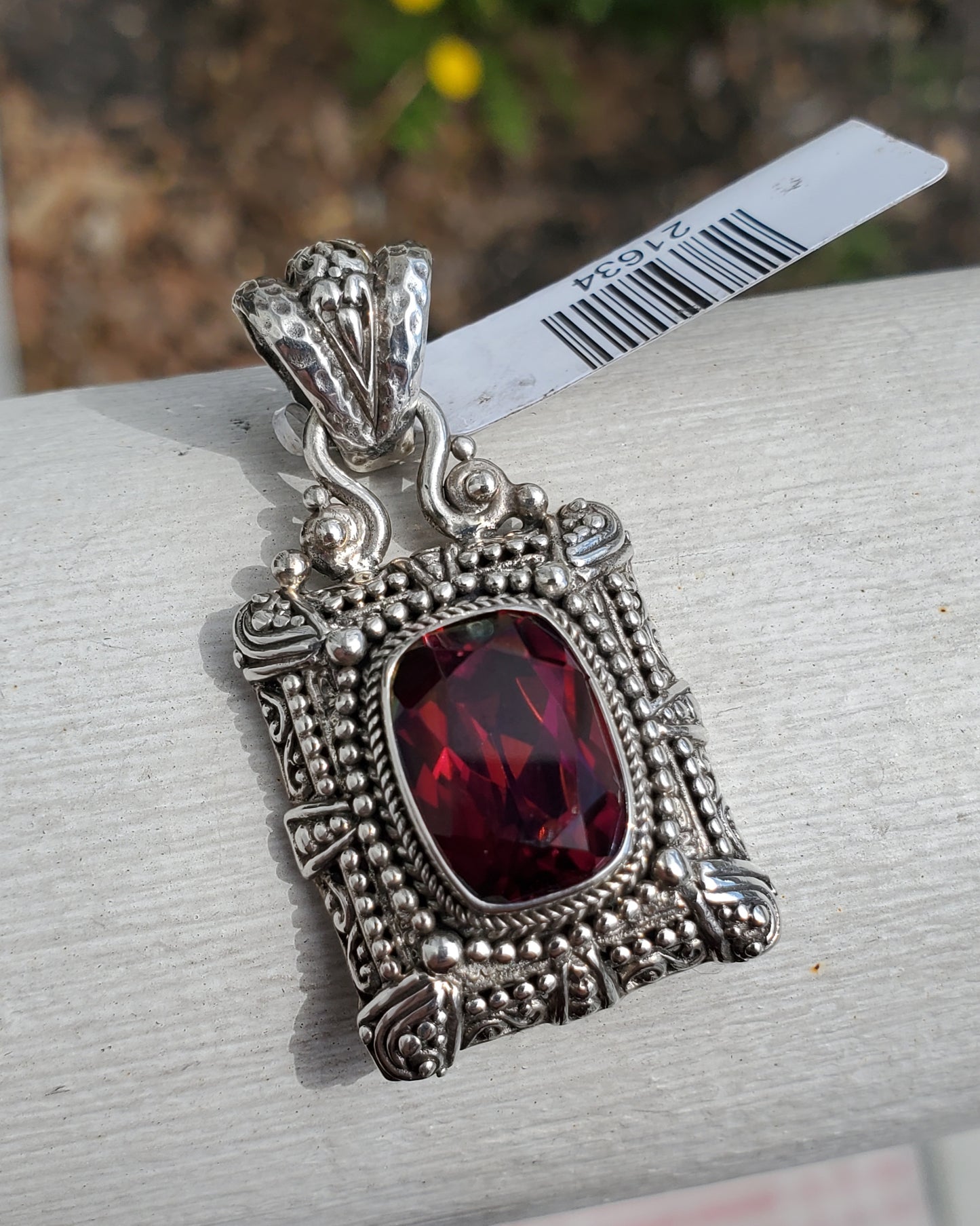 925 Sterling Silver Designer Sarda Bee Pink Tourmaline Pendant