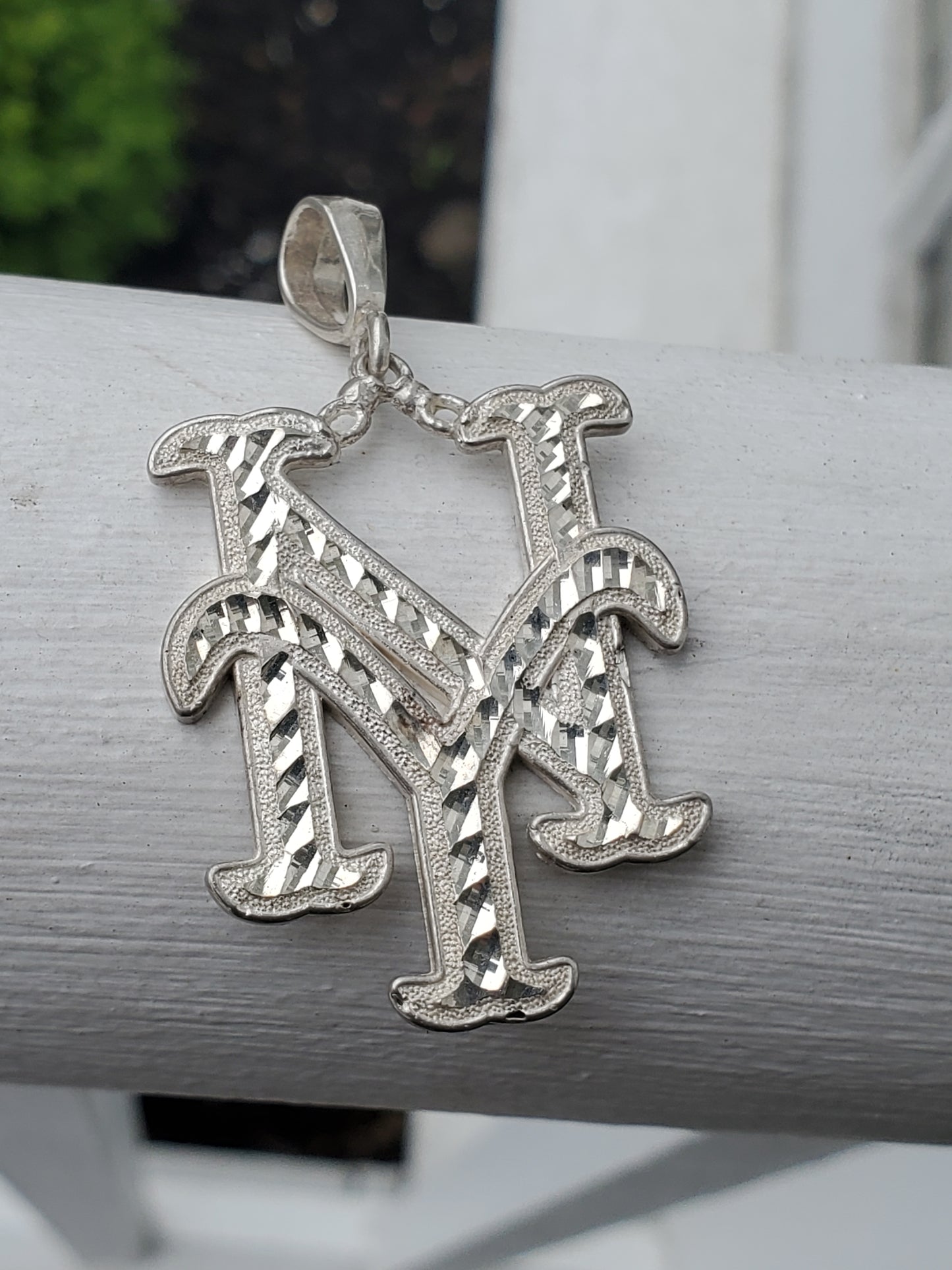 925 Sterling Silver Vintage 90's New York Mets Logo Baseball Charm Pendant