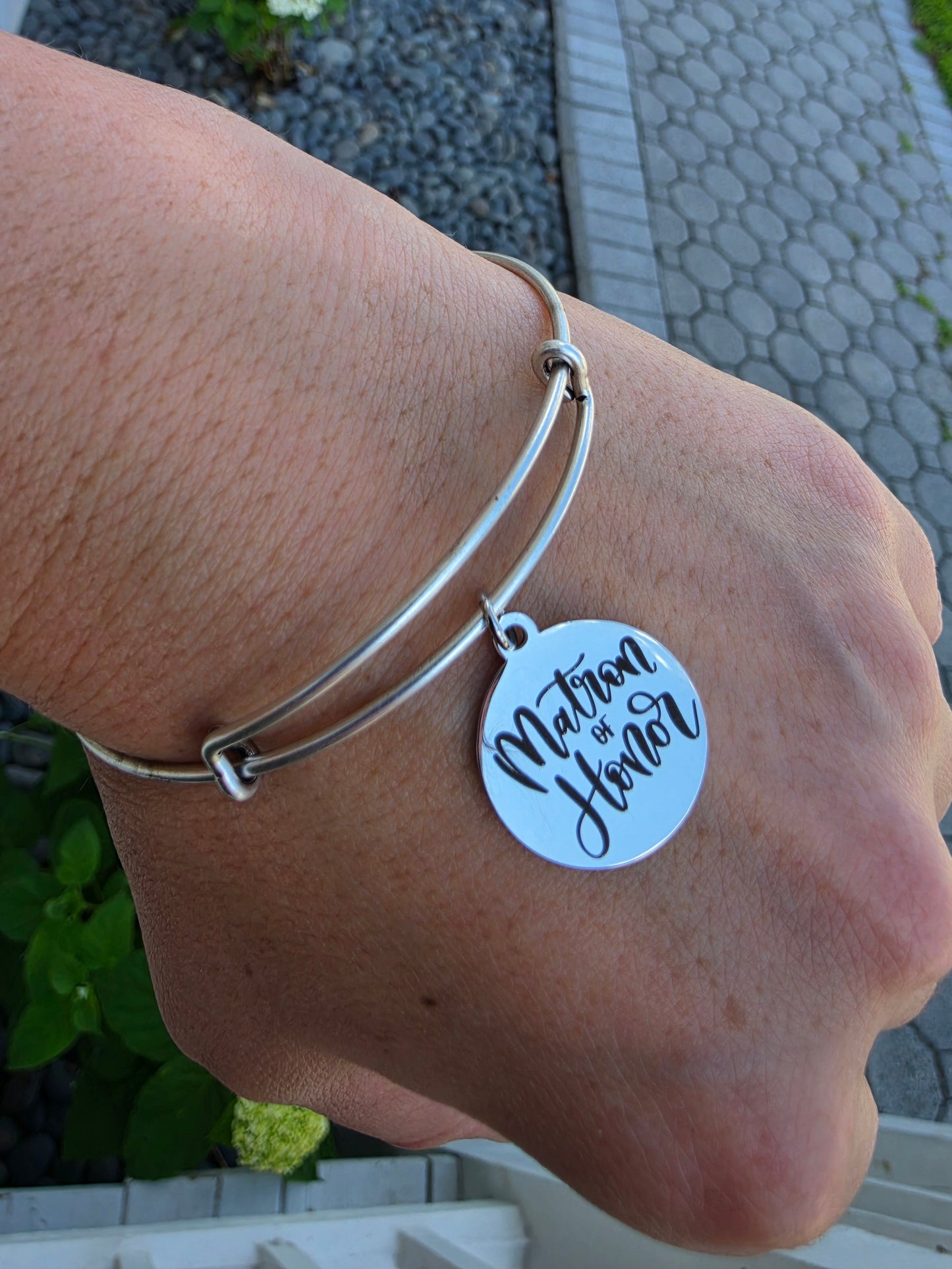 Alex and Ani Matron of Honor Silvertone Expandable Bangle Bracelet