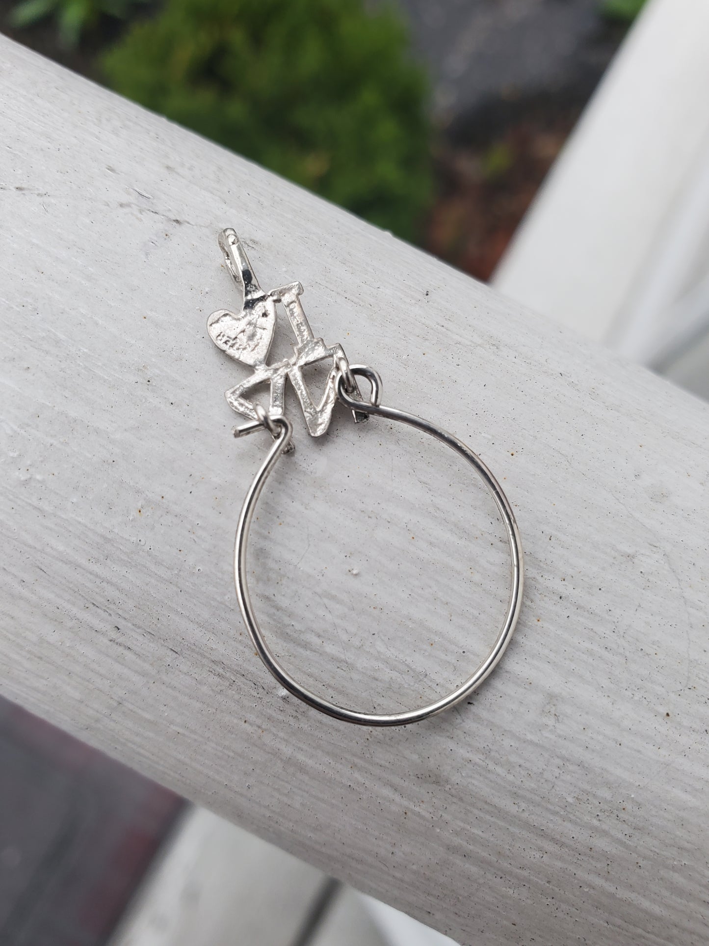 925 Sterling Silver Vintage I Love NY Wire Charm Holder