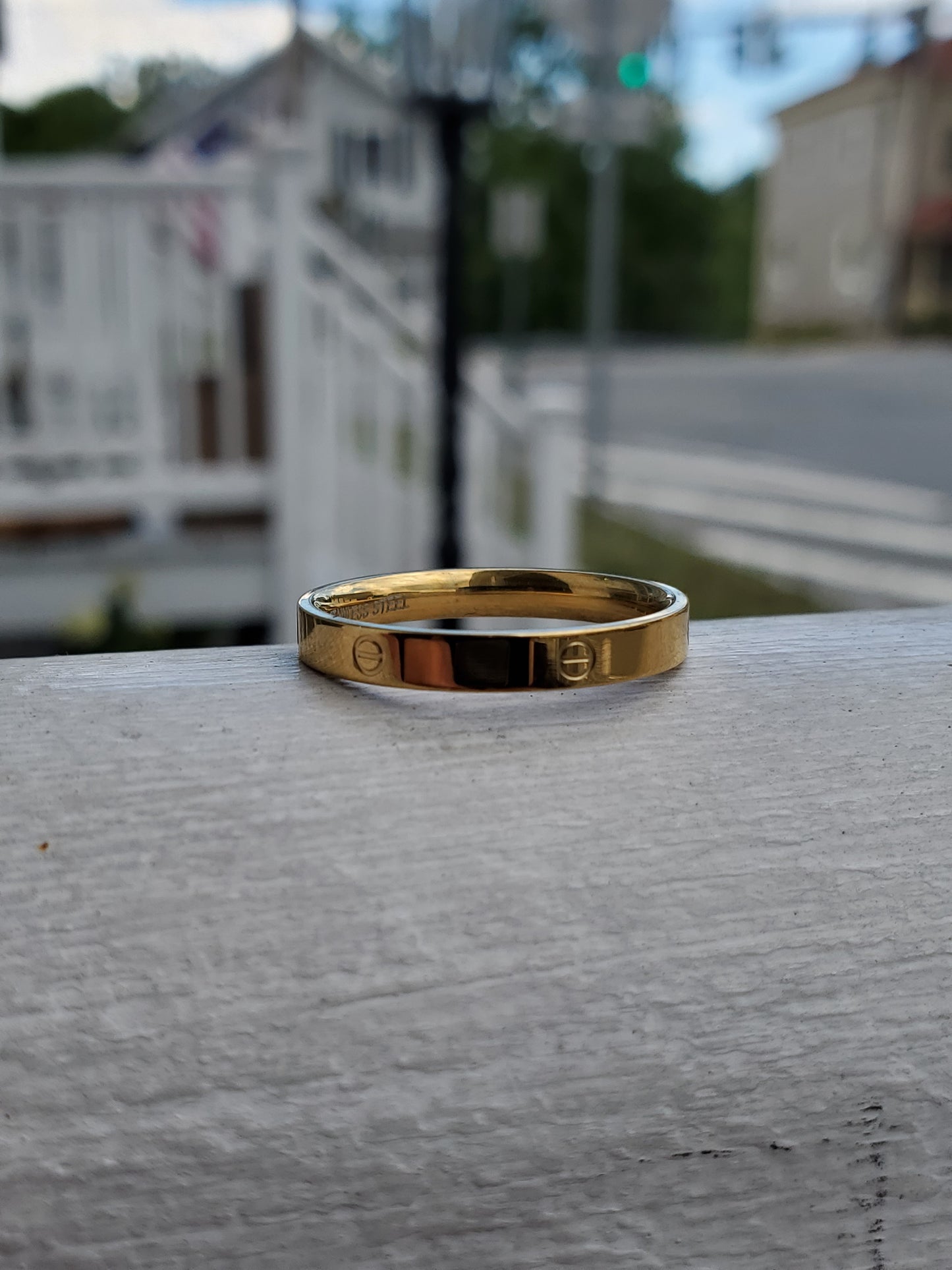 Stainless Steel Thin Love Cartier Style Band Ring