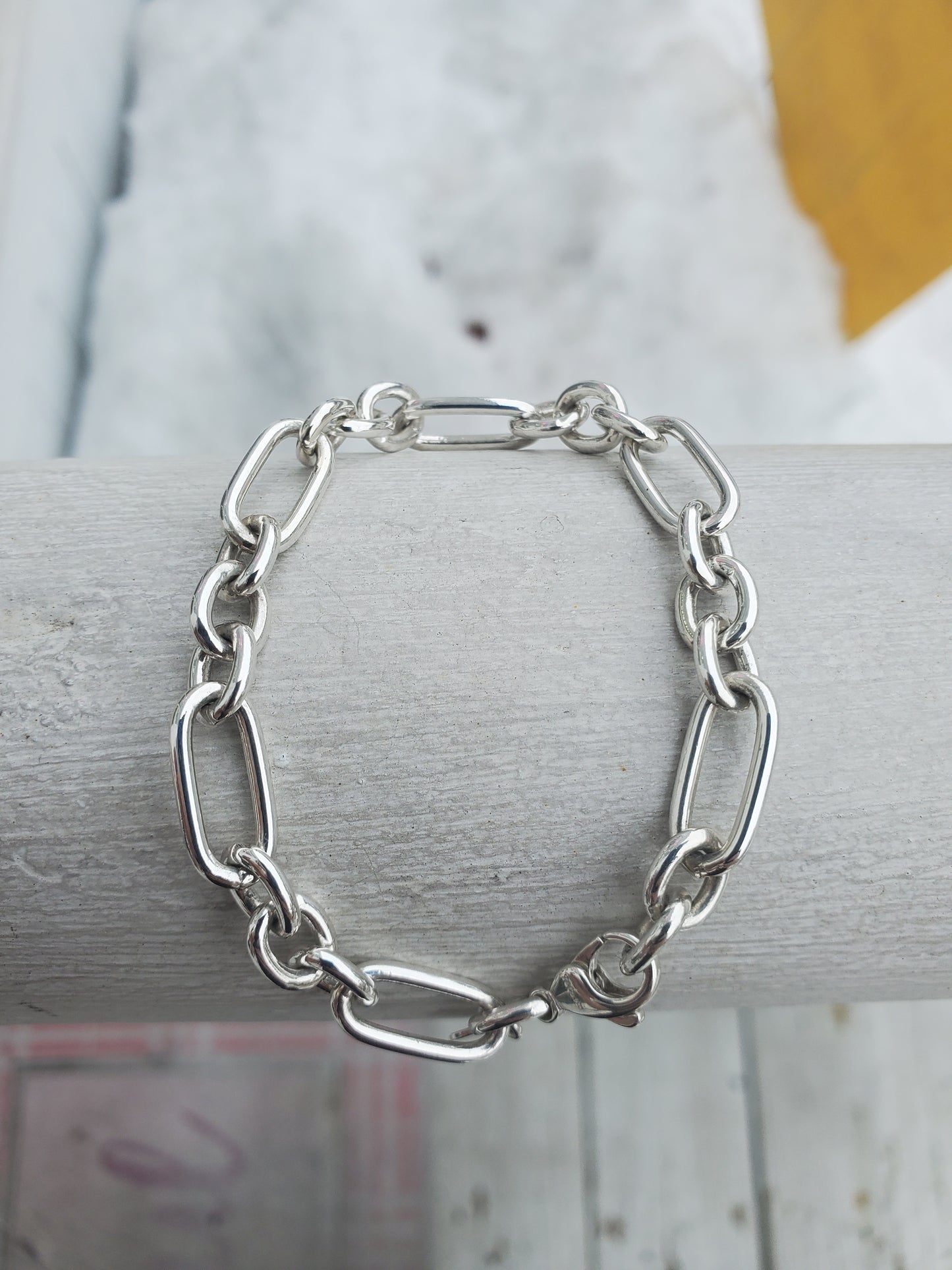 925 Sterling Silver Tiffany & Co. Paloma Picasso Paperclip link bracelet w/ Tiffany heart charm