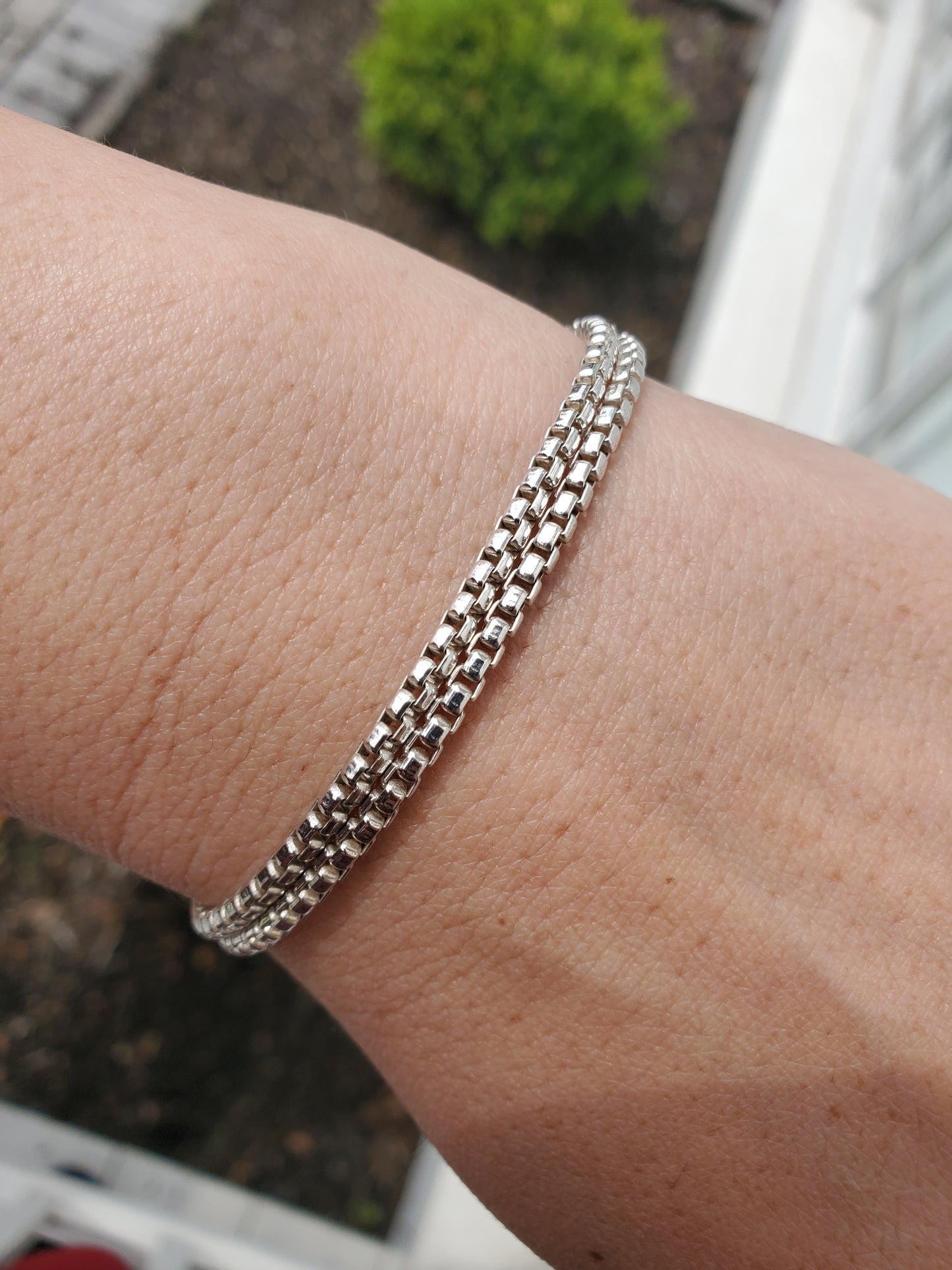 925 Sterling Silver Classic Cable Double Strand Bracelet