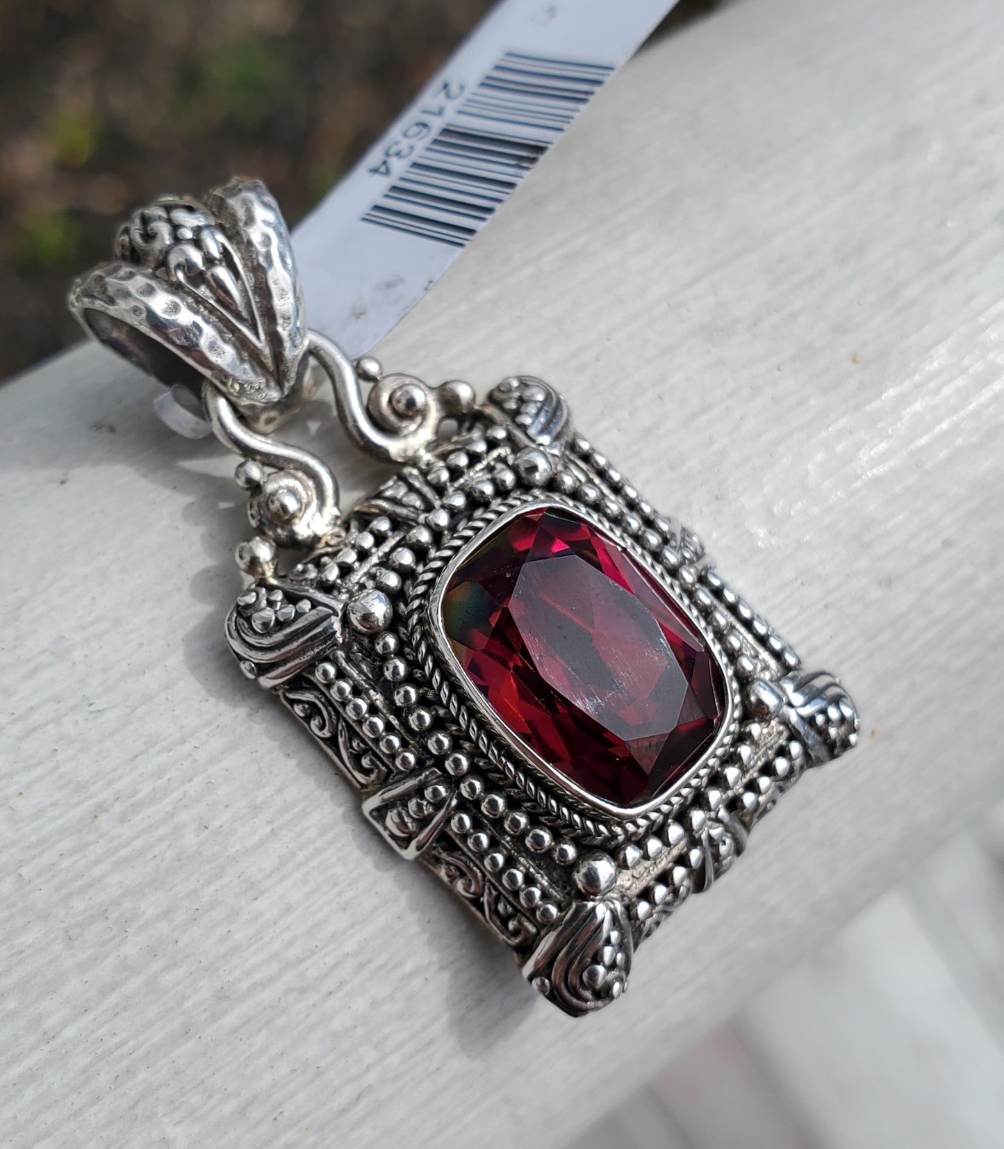 925 Sterling Silver Designer Sarda Bee Pink Tourmaline Pendant