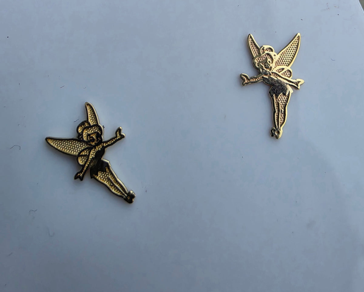 10k Solid Gold Disney Tinkerbell Fairy Post Stud Earrings