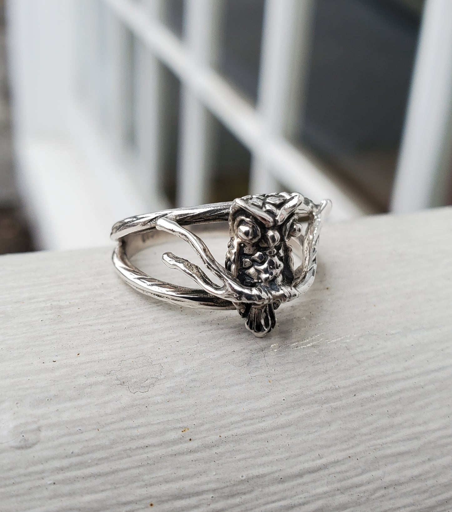 925 Sterling Silver Openwork Tree Owl 🦉 Nature Ring