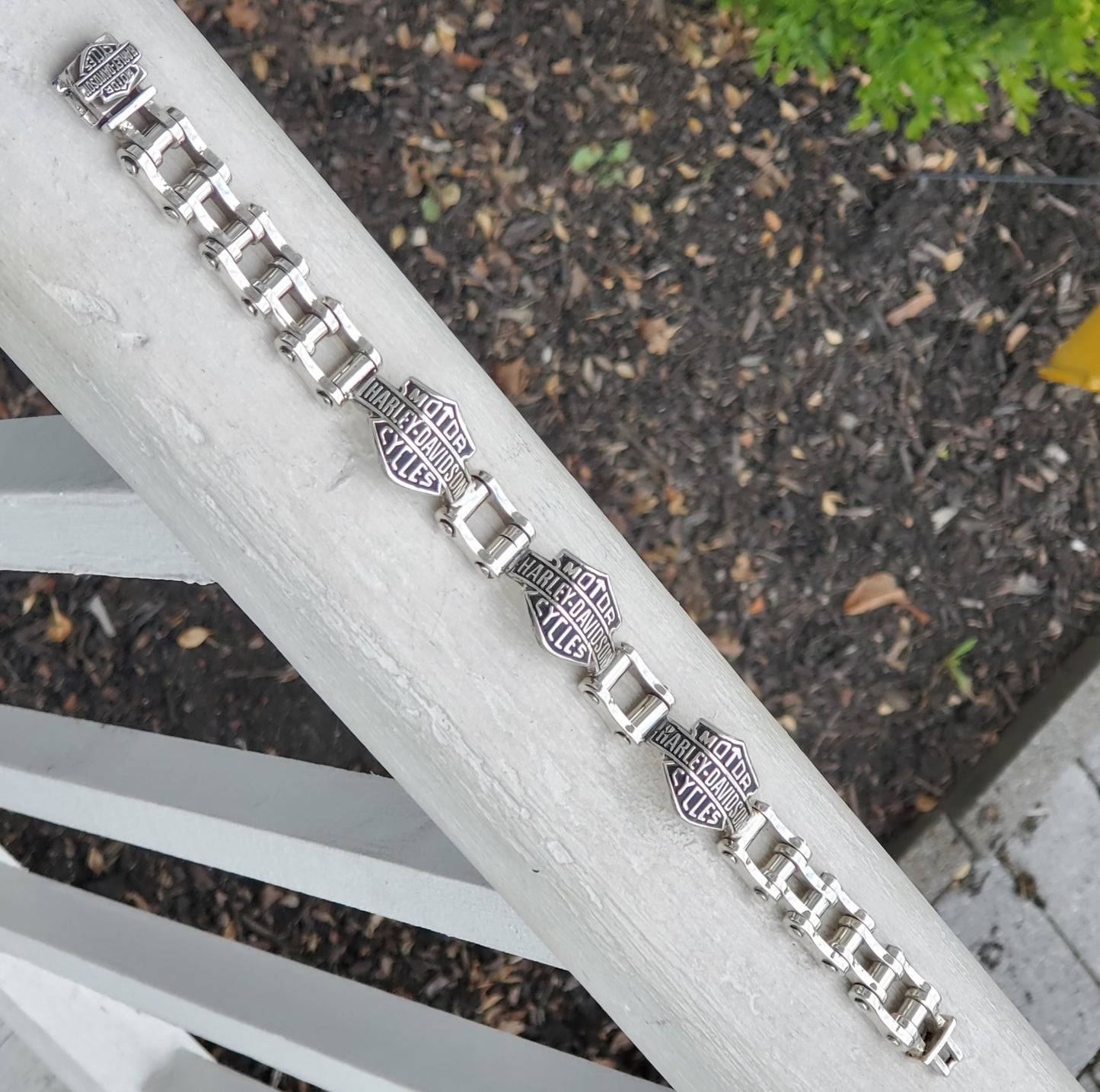 925 Sterling Silver Harley Davidson Shield Logo Motorcycle Biker Bracelet