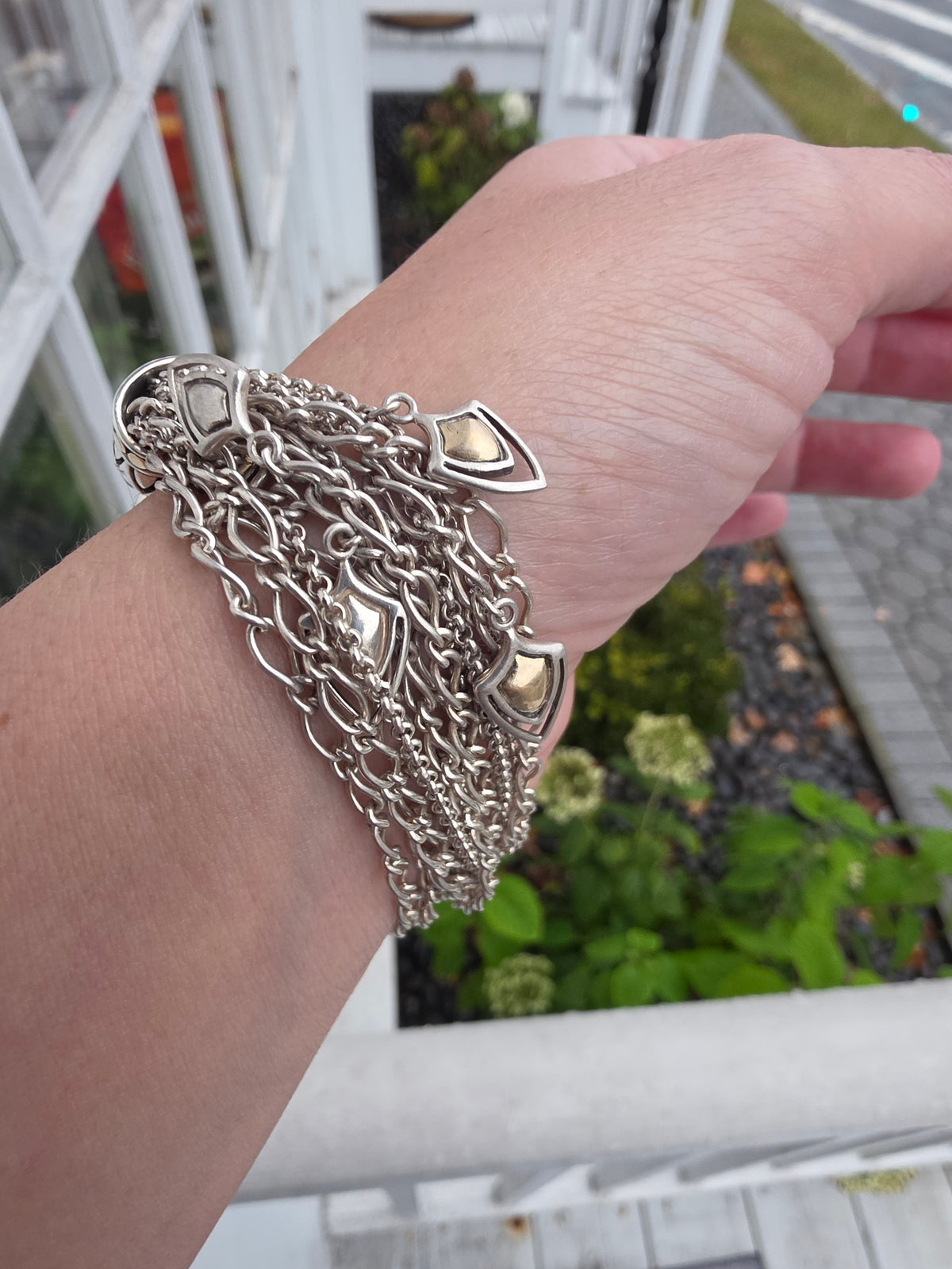 925 Sterling Silver & 18k Gold Designer John Hardy Naga Dragon Multi-Strand Bracelet