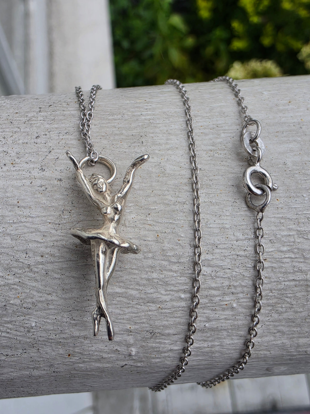 925 Sterling Silver 3D Ballerina Dancer Charm Pendant Necklace