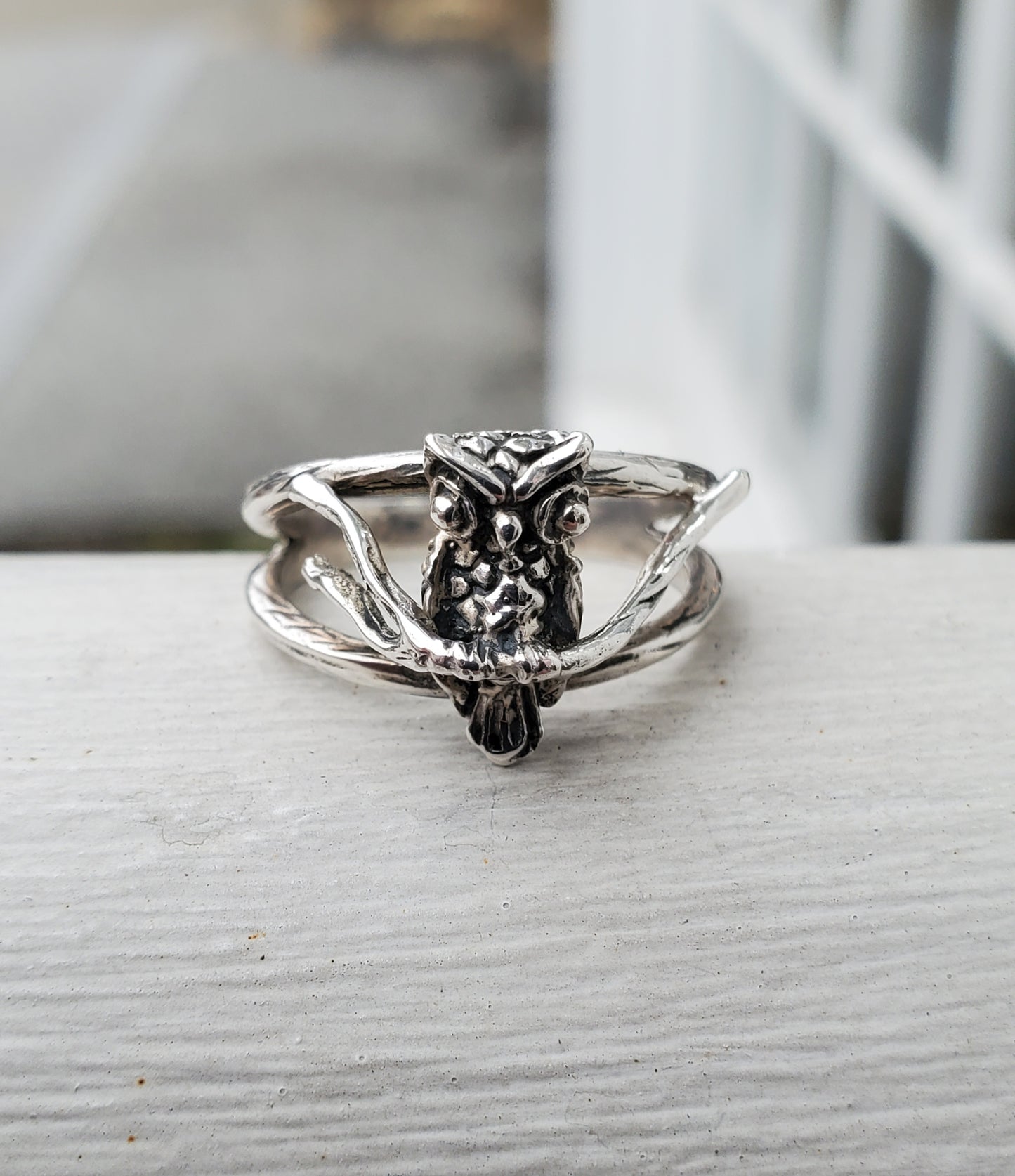 925 Sterling Silver Openwork Tree Owl 🦉 Nature Ring