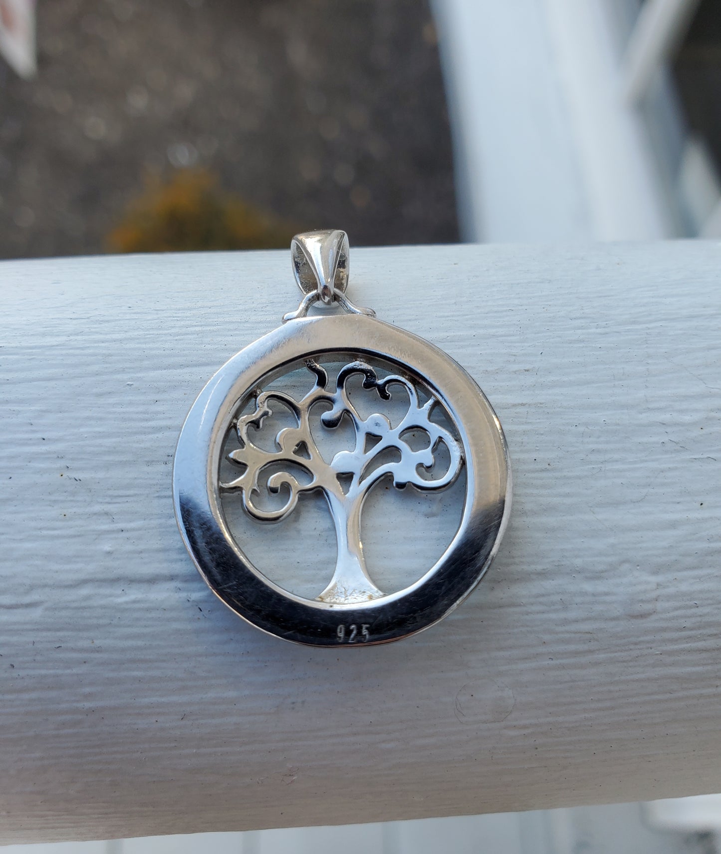 925 Sterling Silver Blue Opal Family Tree of Life Pendant Charm