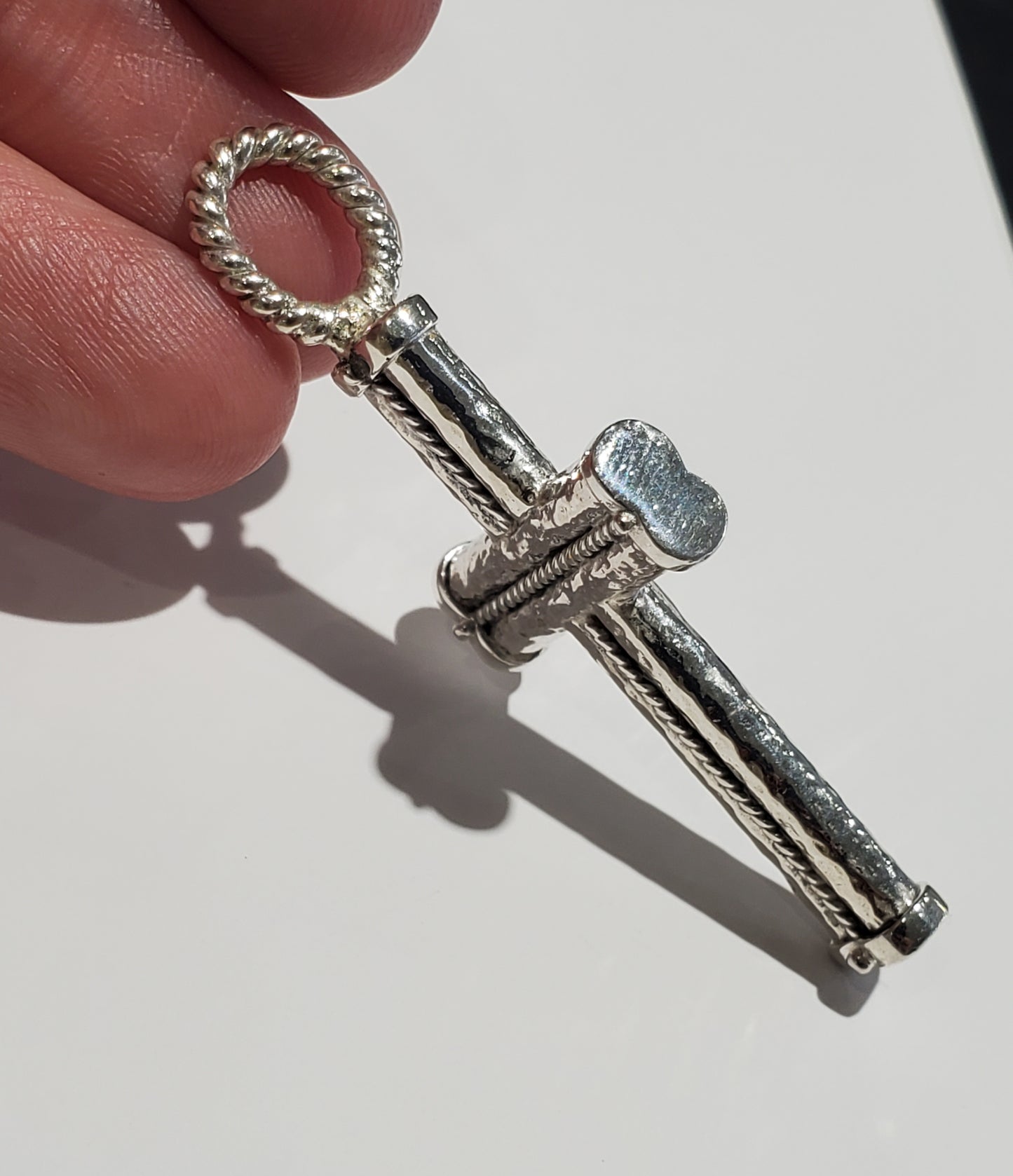 925 Sterling Silver Konstantine Industrial Cross Charm Pendant