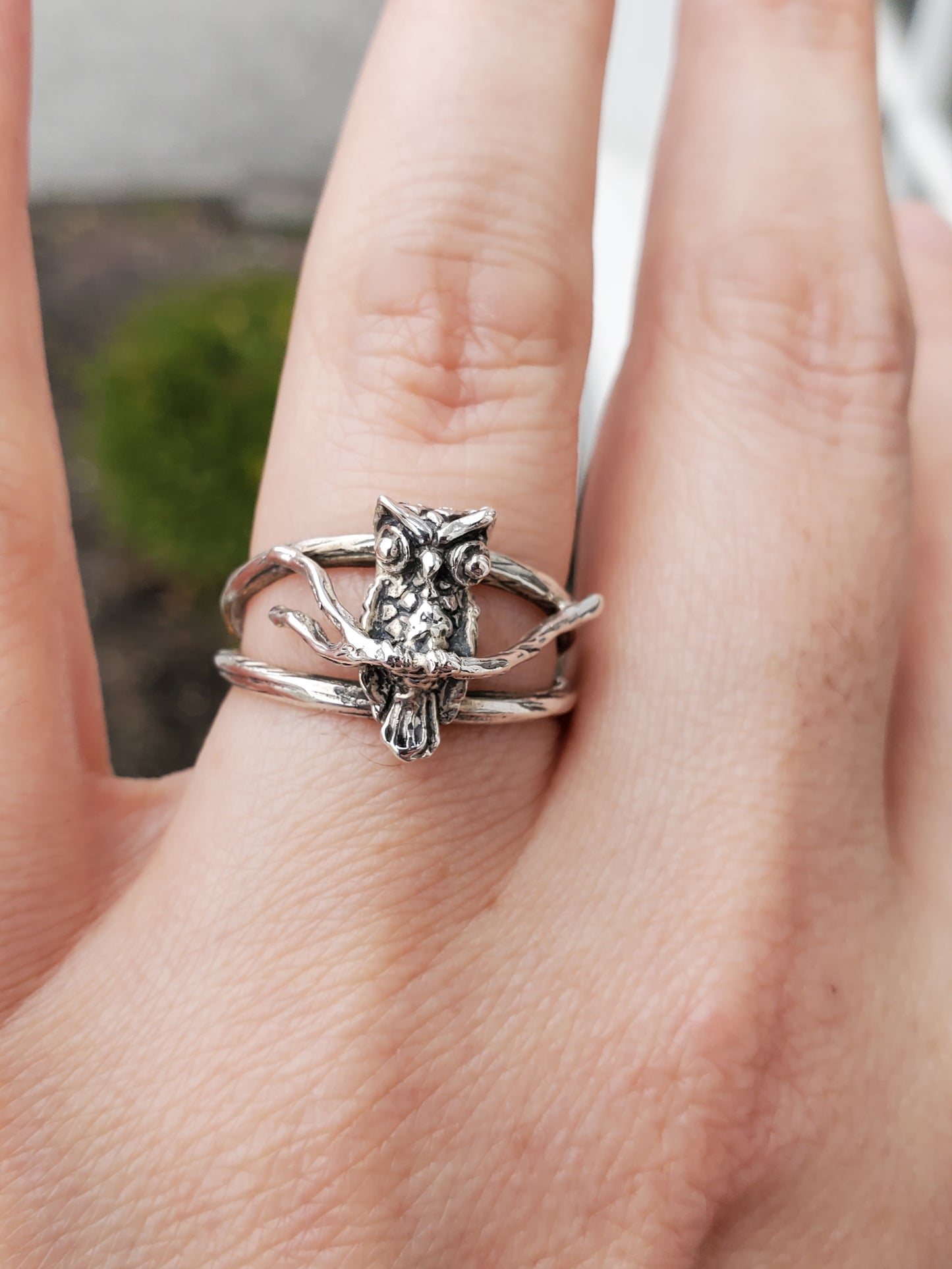 925 Sterling Silver Openwork Tree Owl 🦉 Nature Ring