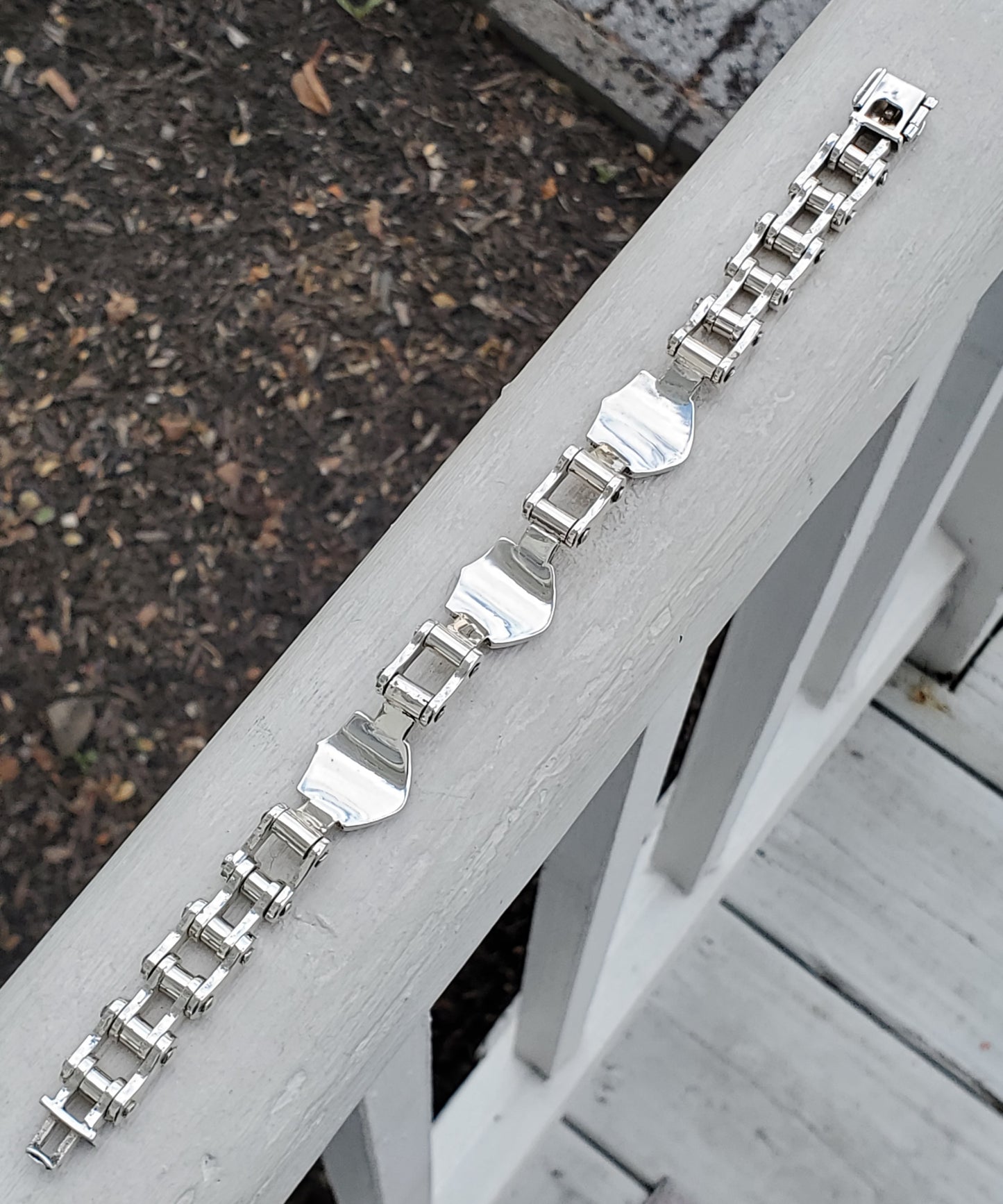 925 Sterling Silver Harley Davidson Shield Logo Motorcycle Biker Bracelet