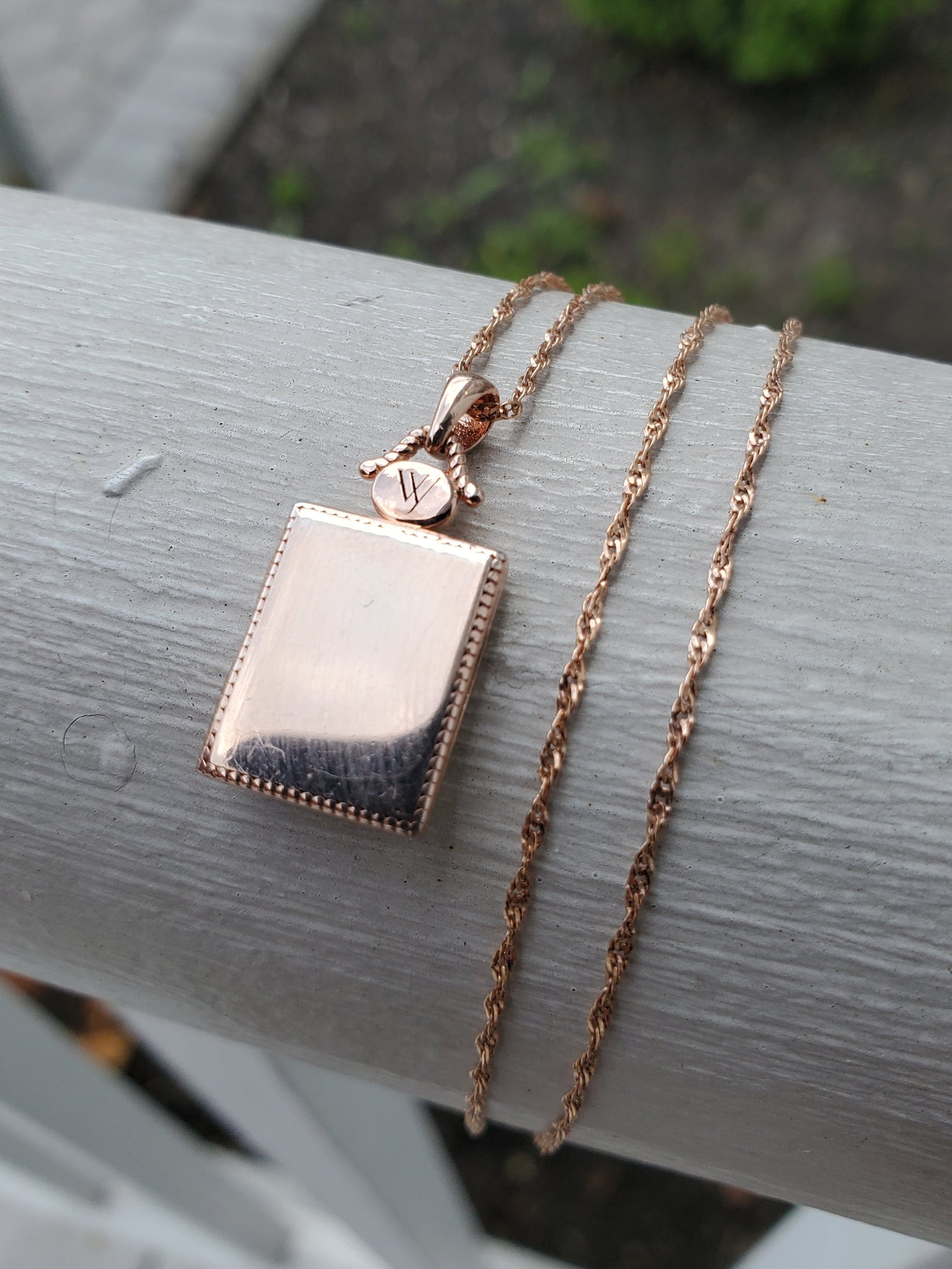 925 Sterling Silver Rose Gold Vermeil Designer WY With You Book Bookish Locket Charm Necklace