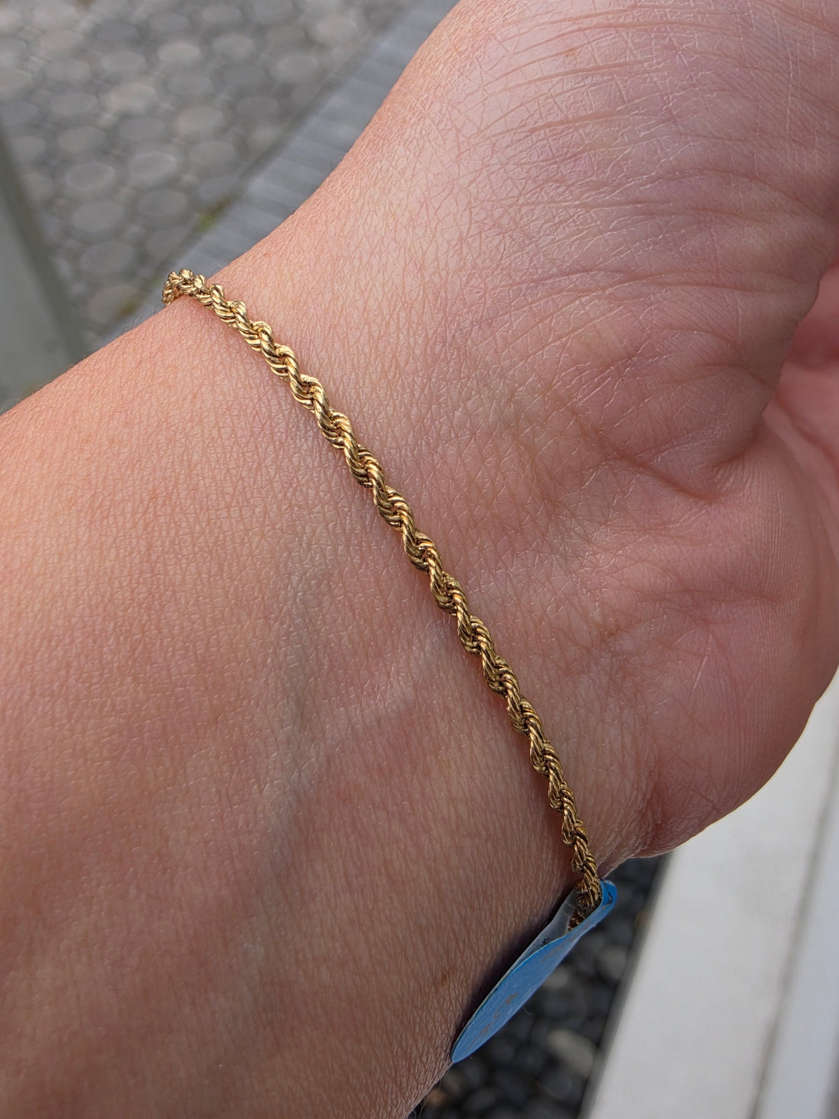 10k Solid Gold 8" Hollow Rope Chain Bracelet