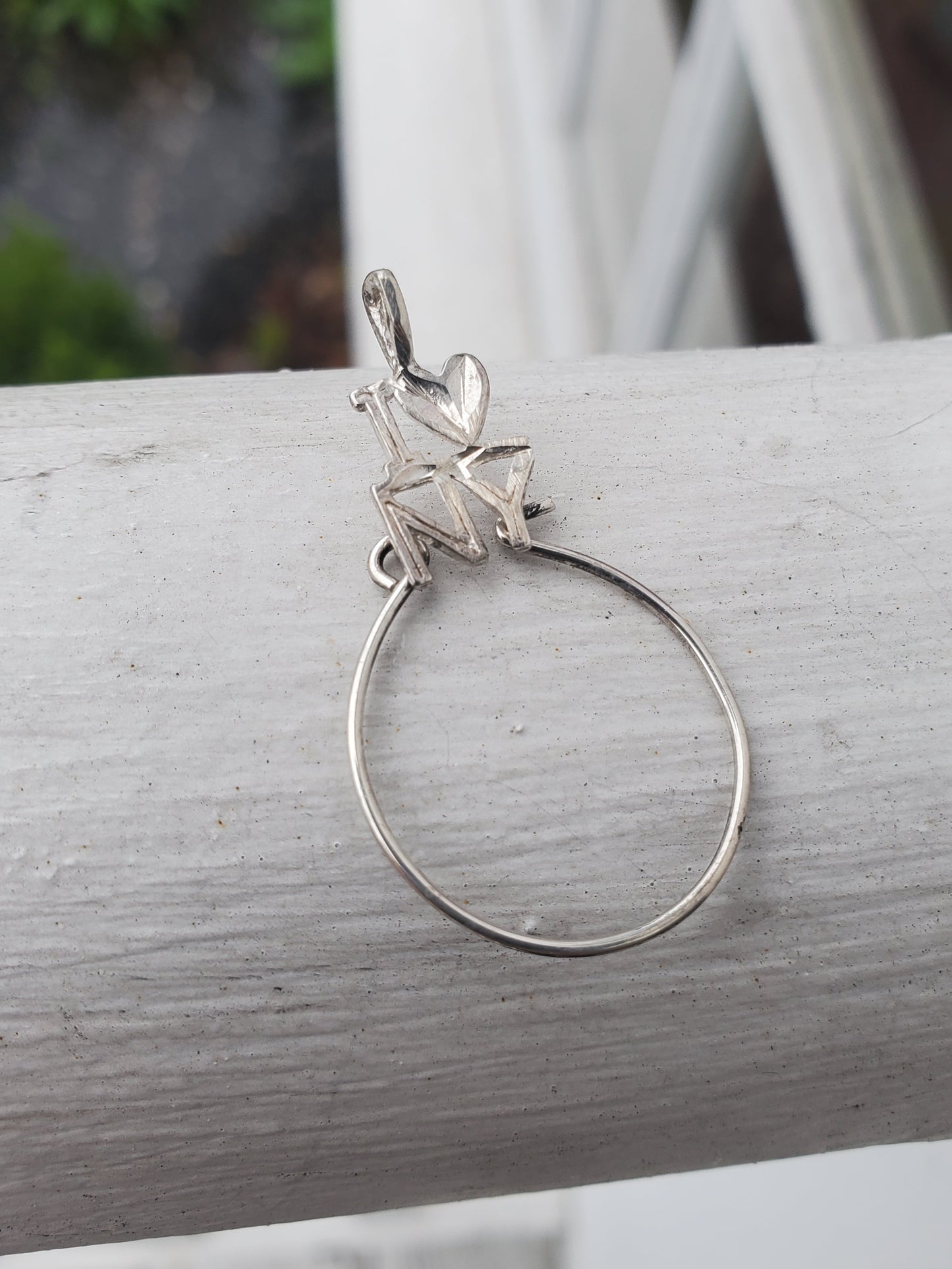 925 Sterling Silver Vintage I Love NY Wire Charm Holder