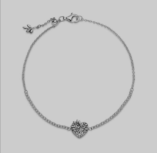Retired Pandora Heart Family Tree Chain Bracelet