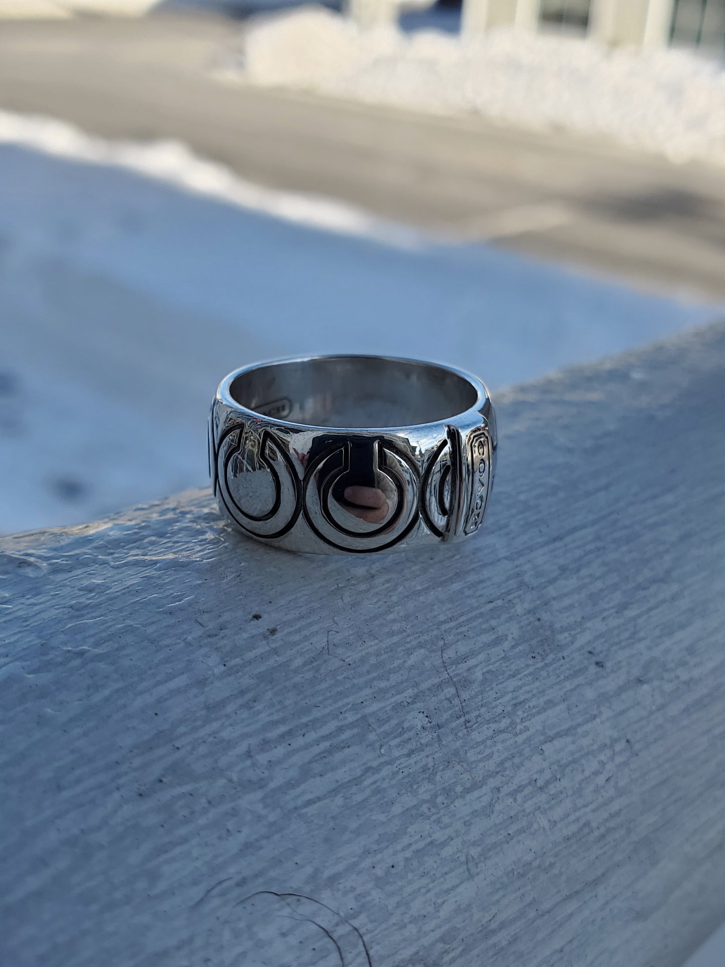 925 Sterling Silver Designer Coach Signature CC Ring