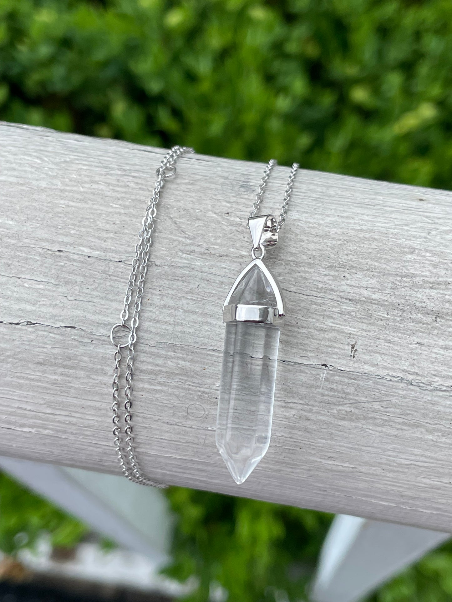 925 Sterling Silver Crystal Drop Necklace (You Choose the color)